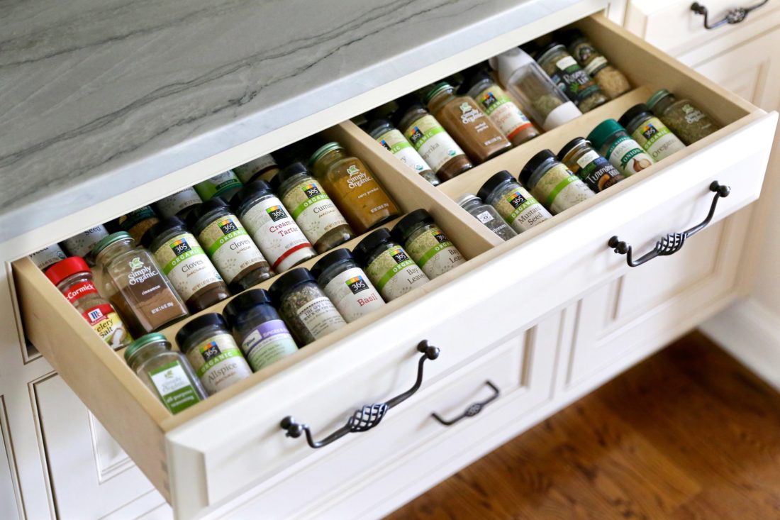 Spice Drawer Organizer Functional Kitchen Design Colleen Mcnally Interior Design