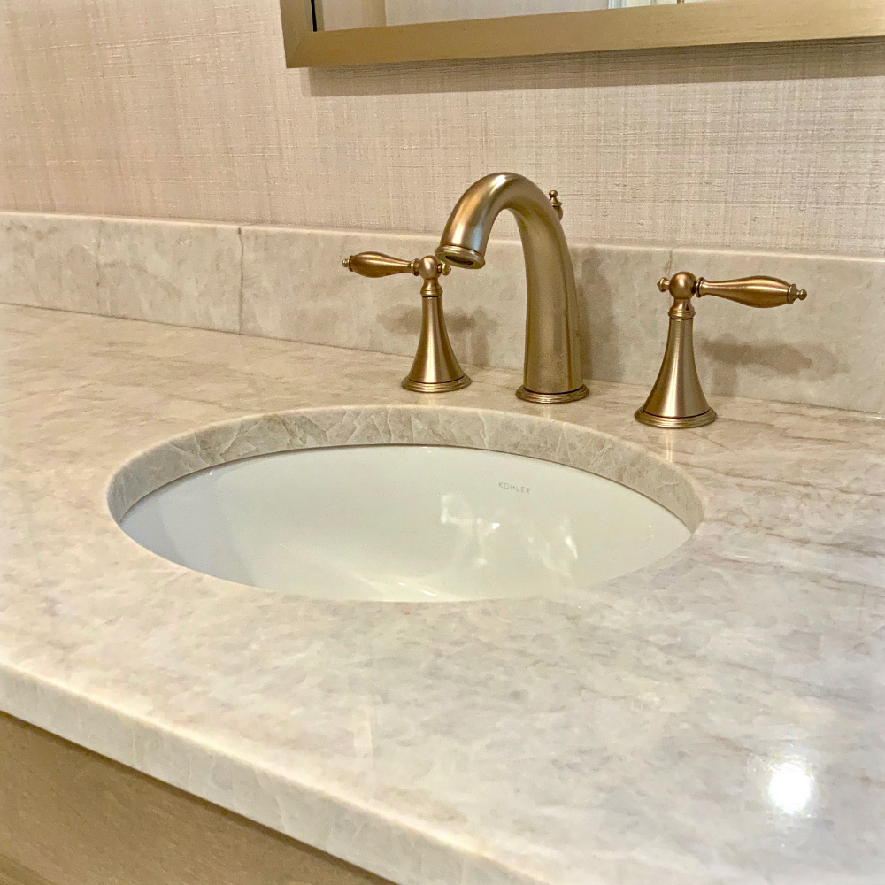 Taj Mahal Quartzite Countertop Bathroom Colleen Mcnally Interiors